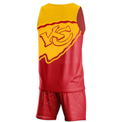 FOCO Colorblock Mesh V-Neck & Shorts Set - Kansas City Chiefs