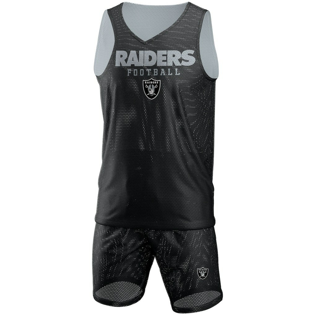 FOCO Colorblock Mesh V-Neck & Shorts Set - Las Vegas Raiders