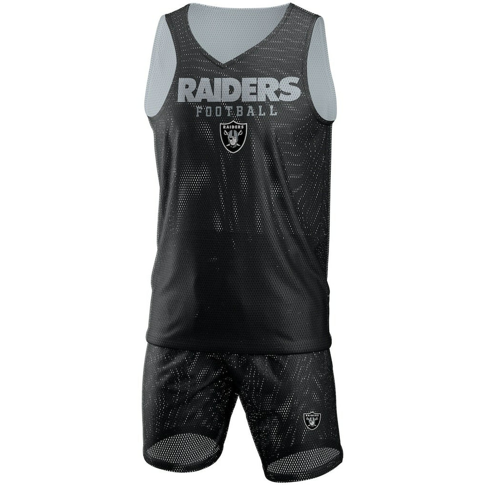 FOCO Colorblock Mesh V-Neck & Shorts Set - Las Vegas Raiders