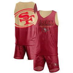 FOCO Colorblock Mesh V-Neck & Shorts Set - San Francisco 49ers