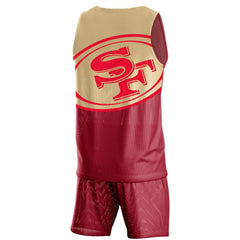 FOCO Colorblock Mesh V-Neck & Shorts Set - San Francisco 49ers