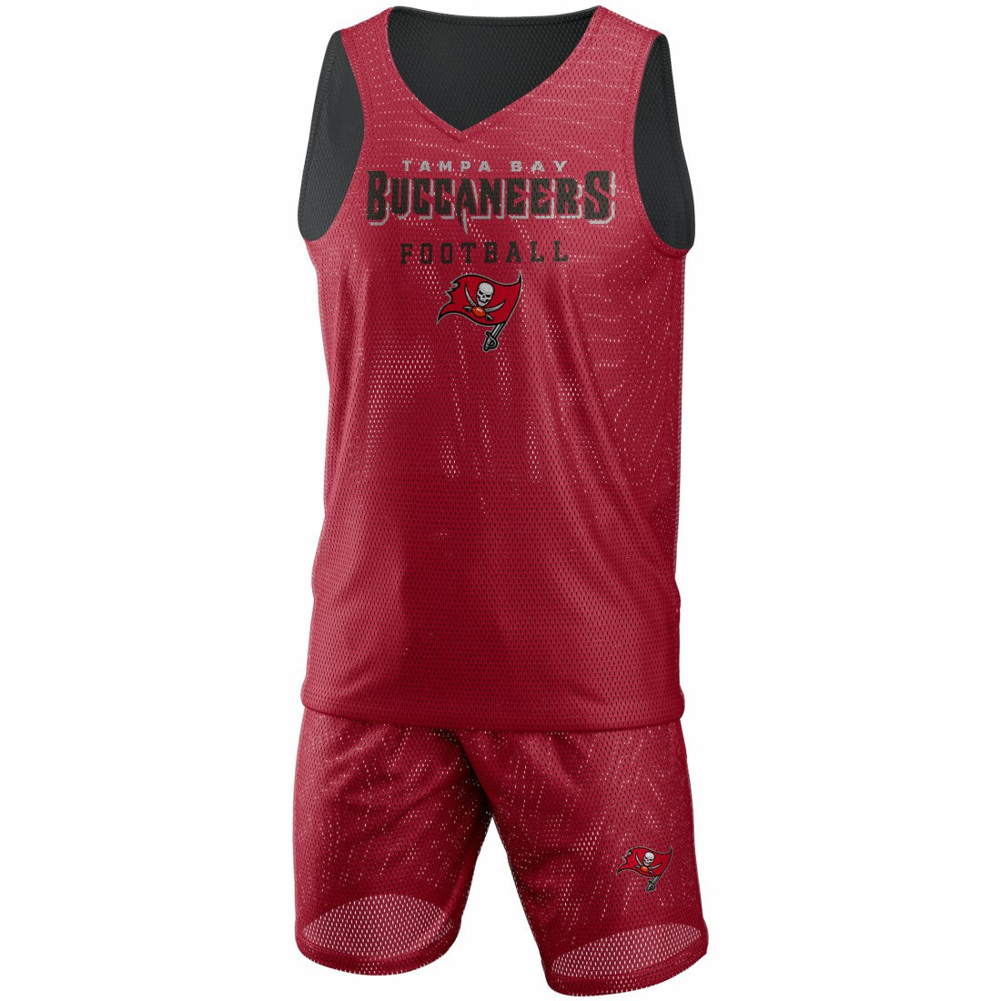 FOCO Colorblock Mesh V-Neck & Shorts Set - Tampa Bay Buccaneers