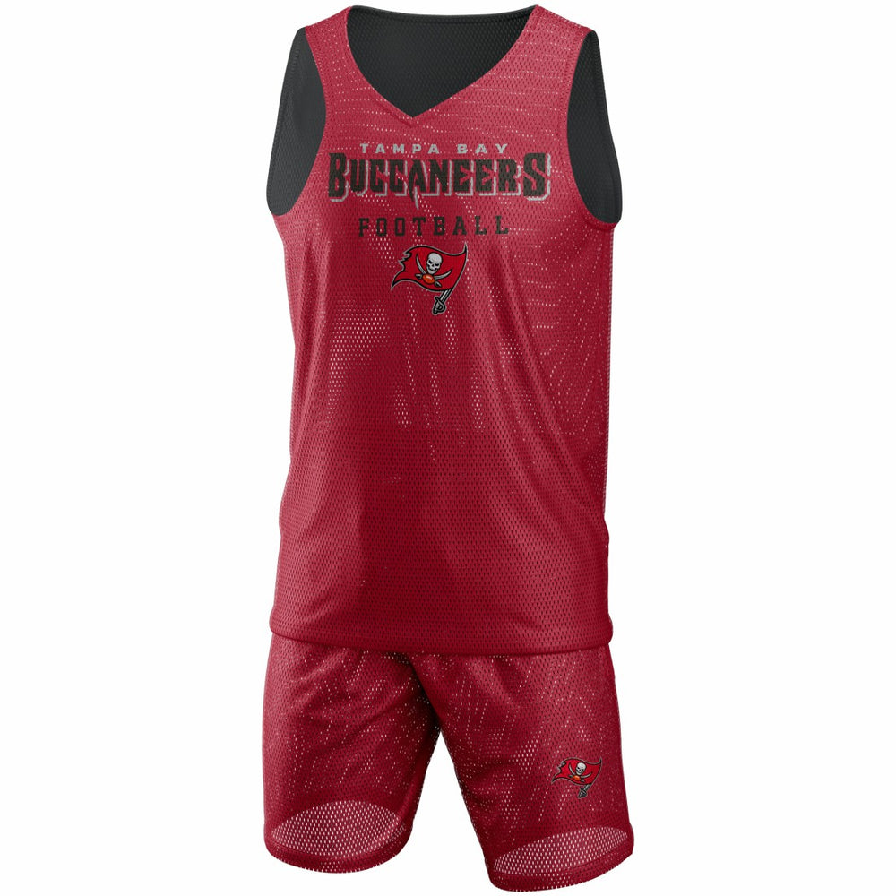FOCO Colorblock Mesh V-Neck & Shorts Set - Tampa Bay Buccaneers