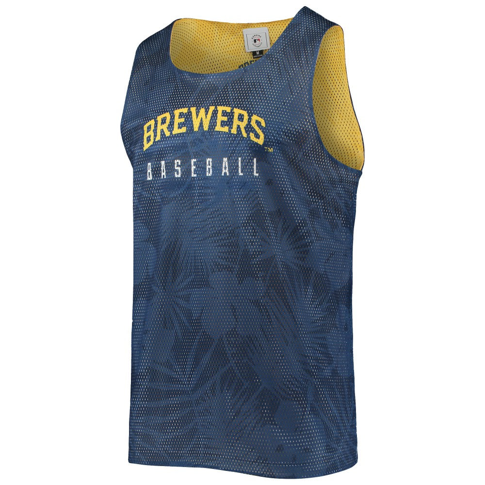 MLB Milwaukee Brewers FOCO Floral Reversible Mesh Tank Top