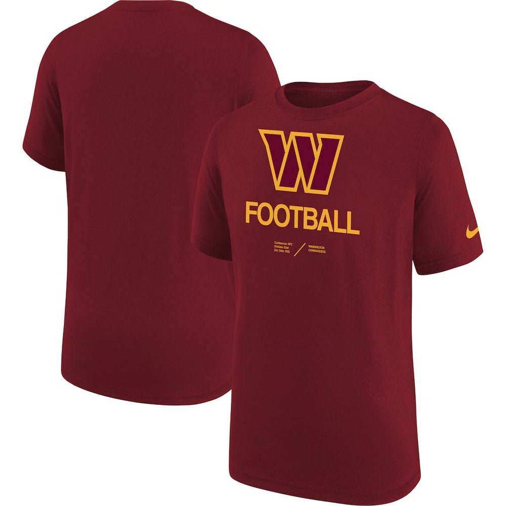 Youth Sideline Legend Performance T-Shirt - Washington Commanders