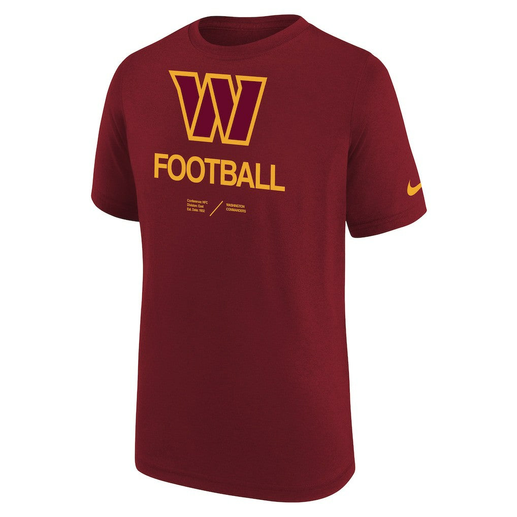 Youth Sideline Legend Performance T-Shirt - Washington Commanders