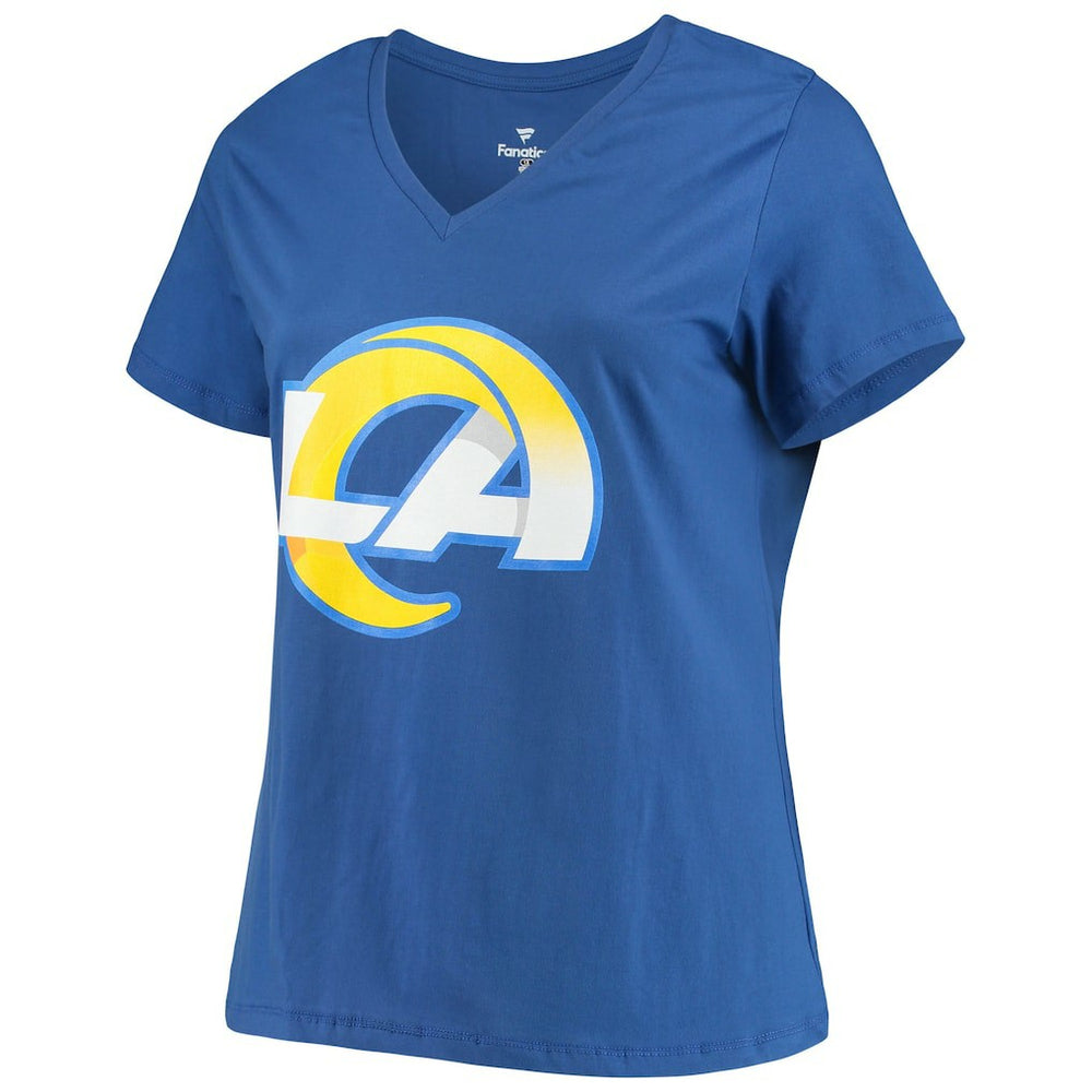 Matthew Stafford  Women's Plus Size Player Name & Number V-Neck T-Shirt - Los Angeles Rams