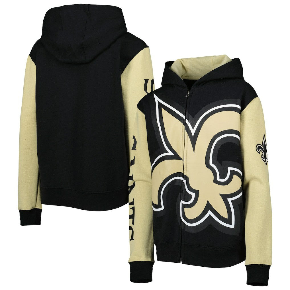Youth Poster Board Full-Zip Hoodie - New Orleans Saints