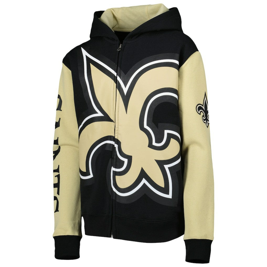 Youth Poster Board Full-Zip Hoodie - New Orleans Saints