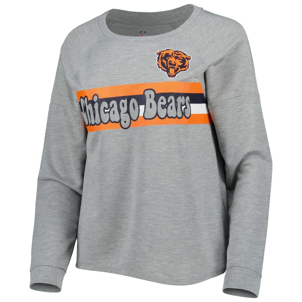 Juniors All Striped Up Raglan Long Sleeve T-Shirt - Chicago Bears