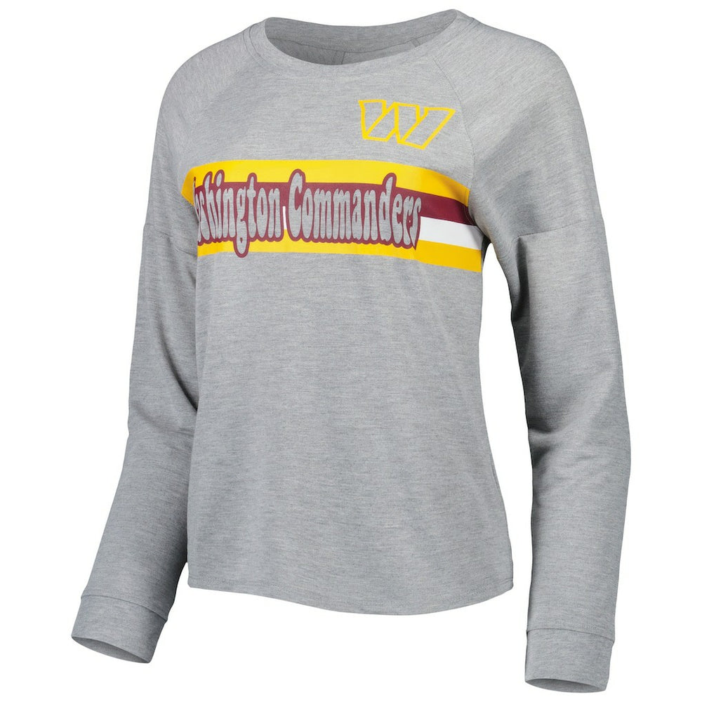 Juniors All Striped Up Raglan Long Sleeve T-Shirt - Washington Commanders