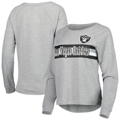 Juniors All Striped Up Raglan Long Sleeve T-Shirt - Las Vegas Raiders