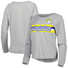 Juniors All Striped Up Raglan Long Sleeve T-Shirt - Los Angeles Rams