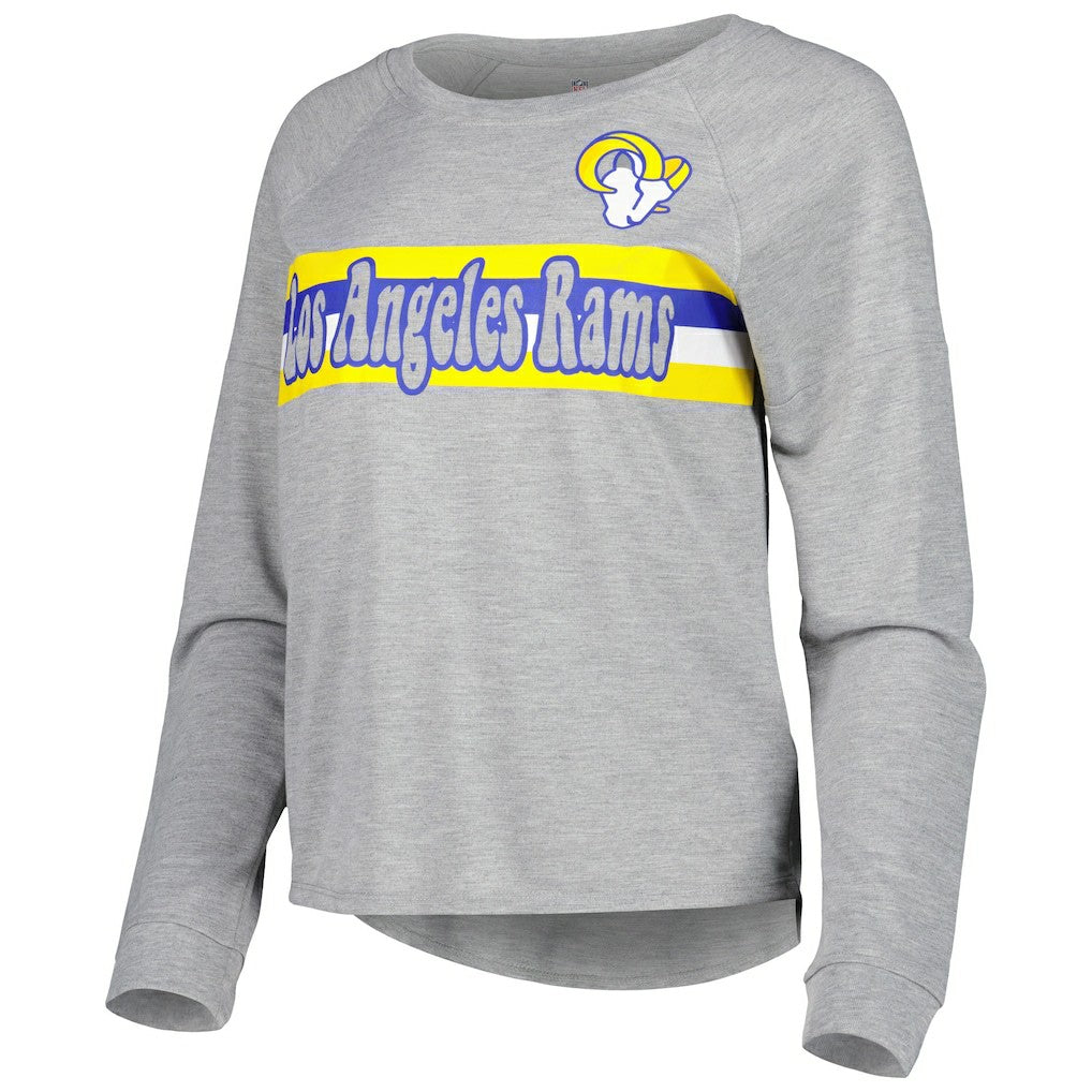Juniors All Striped Up Raglan Long Sleeve T-Shirt - Los Angeles Rams