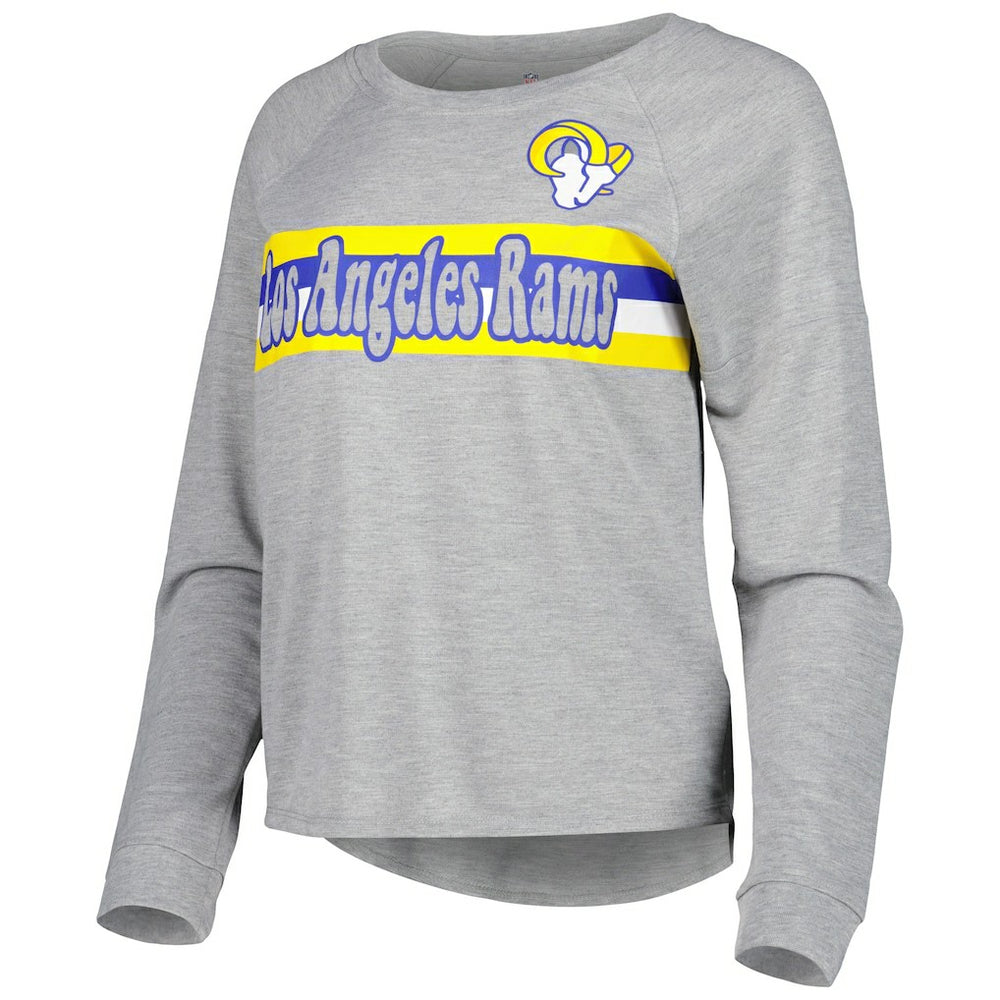 Juniors All Striped Up Raglan Long Sleeve T-Shirt - Los Angeles Rams