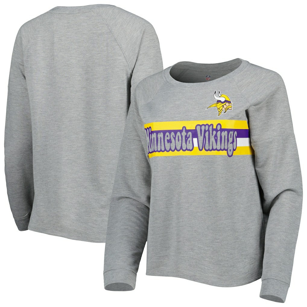 Juniors All Striped Up Raglan Long Sleeve T-Shirt - Minnesota Vikings