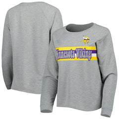 Juniors All Striped Up Raglan Long Sleeve T-Shirt - Minnesota Vikings