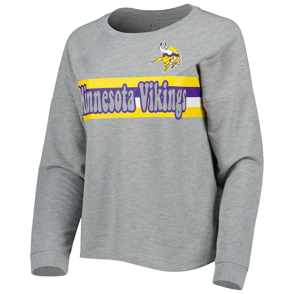 Juniors All Striped Up Raglan Long Sleeve T-Shirt - Minnesota Vikings