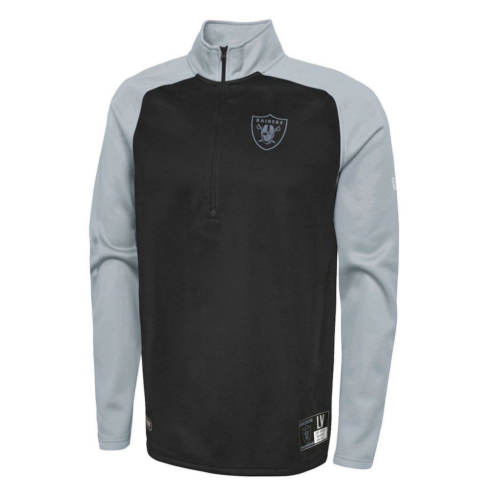 Combine Authentic O-Line Raglan Half-Zip Jacket - Las Vegas Raiders