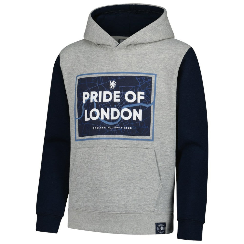 Chelsea Youth Club Pullover Hoodie -  Heathered Gray/Navy