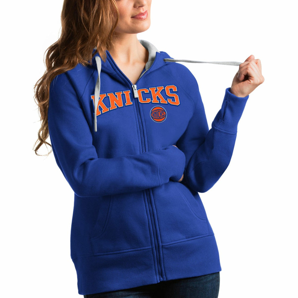 NBA New York Knicks Antigua Women's Team Victory Full-Zip Hoodie