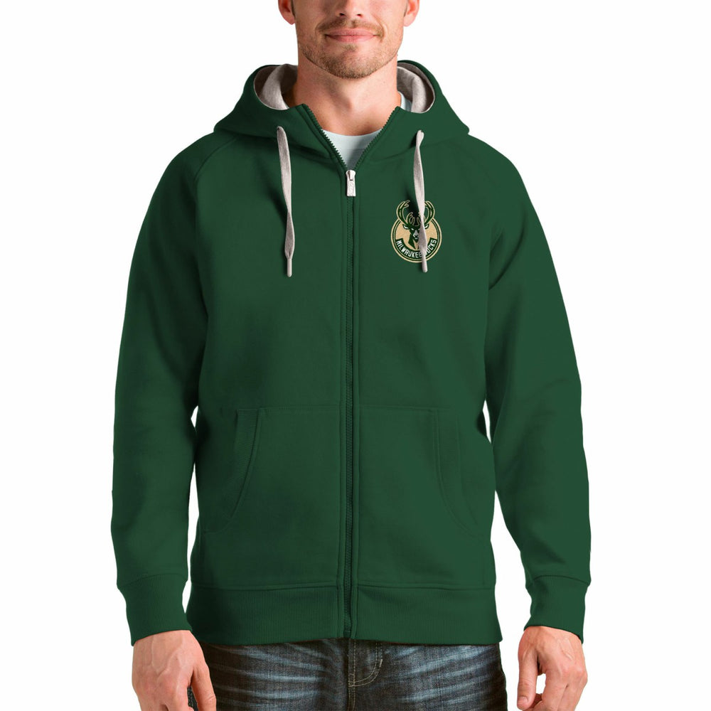 NBA Milwaukee Bucks Antigua Logo Victory Full-Zip Hoodie
