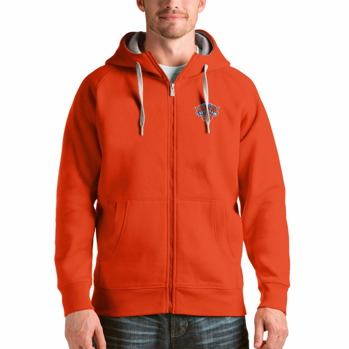 NBA New York Knicks Antigua Logo Victory Full-Zip Hoodie