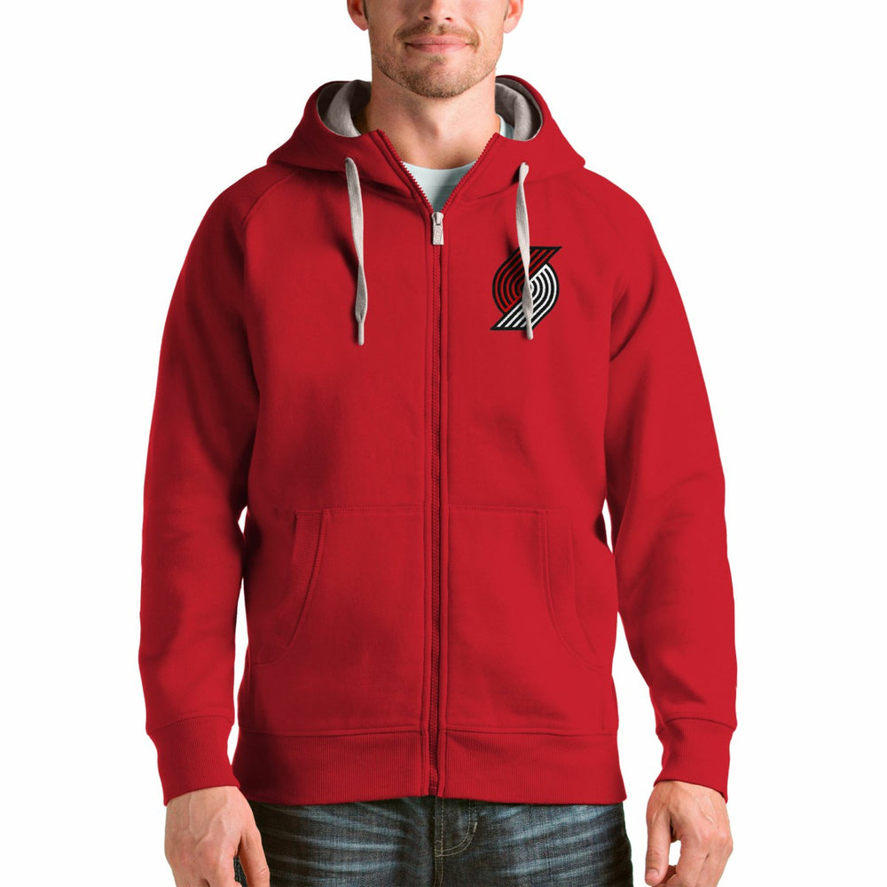 NBA Portland Trail Blazers Antigua Logo Victory Full-Zip Hoodie