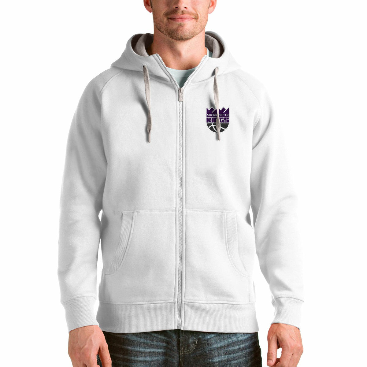 NBA Sacramento Kings Antigua Logo Victory Full-Zip Hoodie