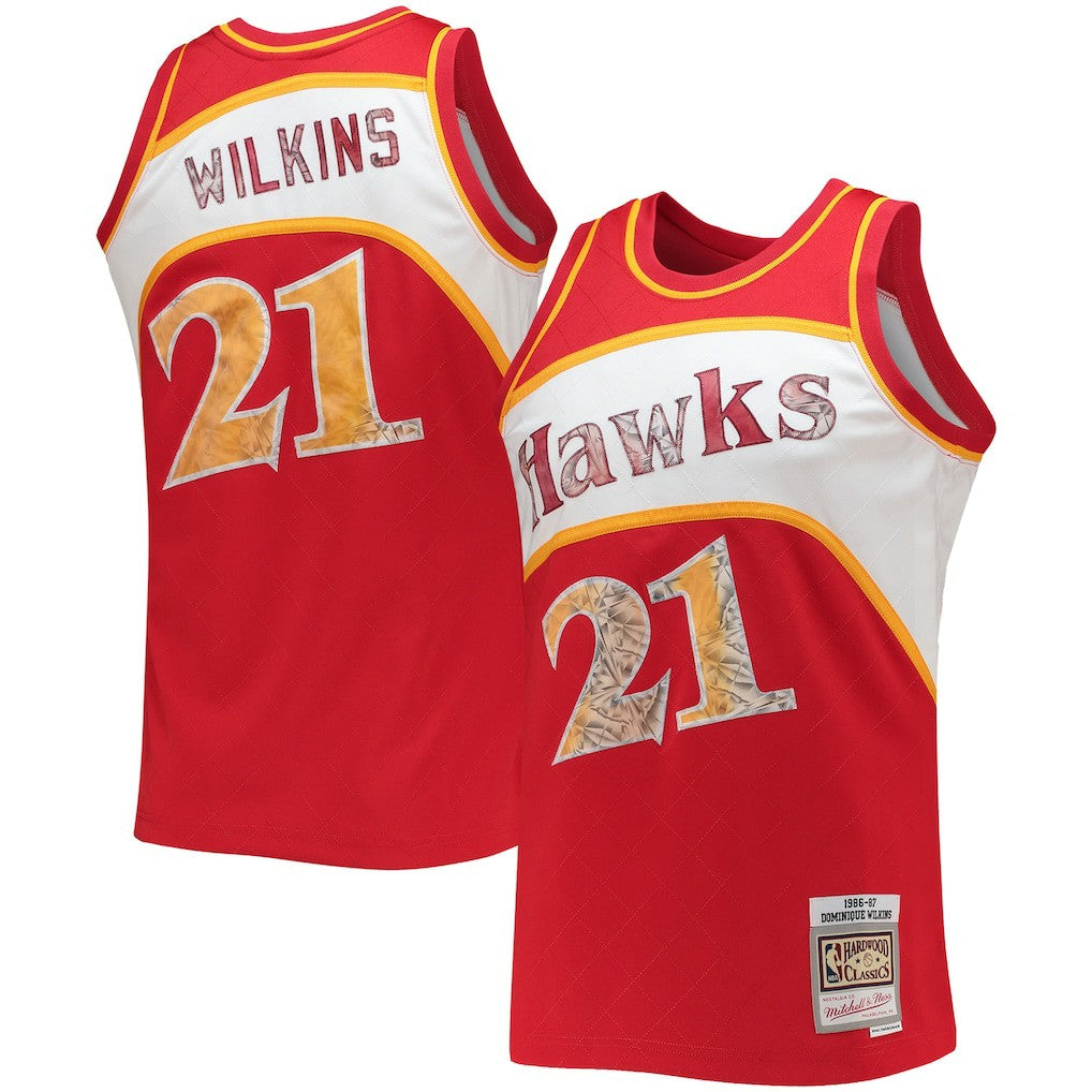 NBA Dominique Wilkins Atlanta Hawks 1986/87 Hardwood Classics NBA 75th Anniversary Diamond Swingman Jersey