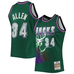 NBA Ray Allen Milwaukee Bucks 1996/97 Hardwood Classics NBA 75th Anniversary Diamond Swingman Jersey