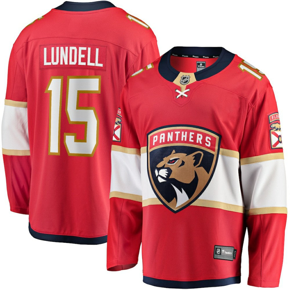 NHL Red Anton Lundell Florida Panthers Fanatics Home Breakaway Player Jersey