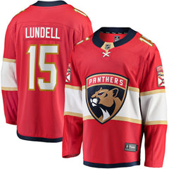 NHL Red Anton Lundell Florida Panthers Fanatics Home Breakaway Player Jersey