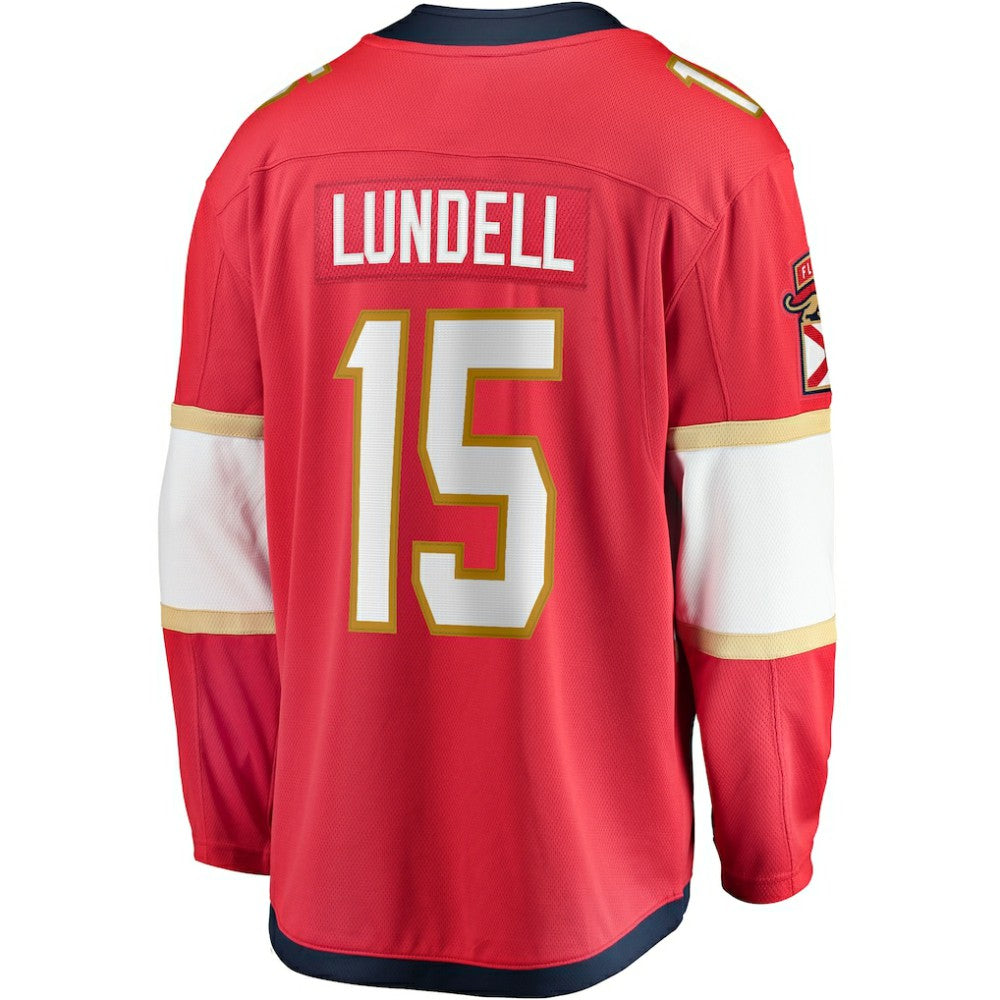 NHL Red Anton Lundell Florida Panthers Fanatics Home Breakaway Player Jersey