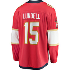 NHL Red Anton Lundell Florida Panthers Fanatics Home Breakaway Player Jersey