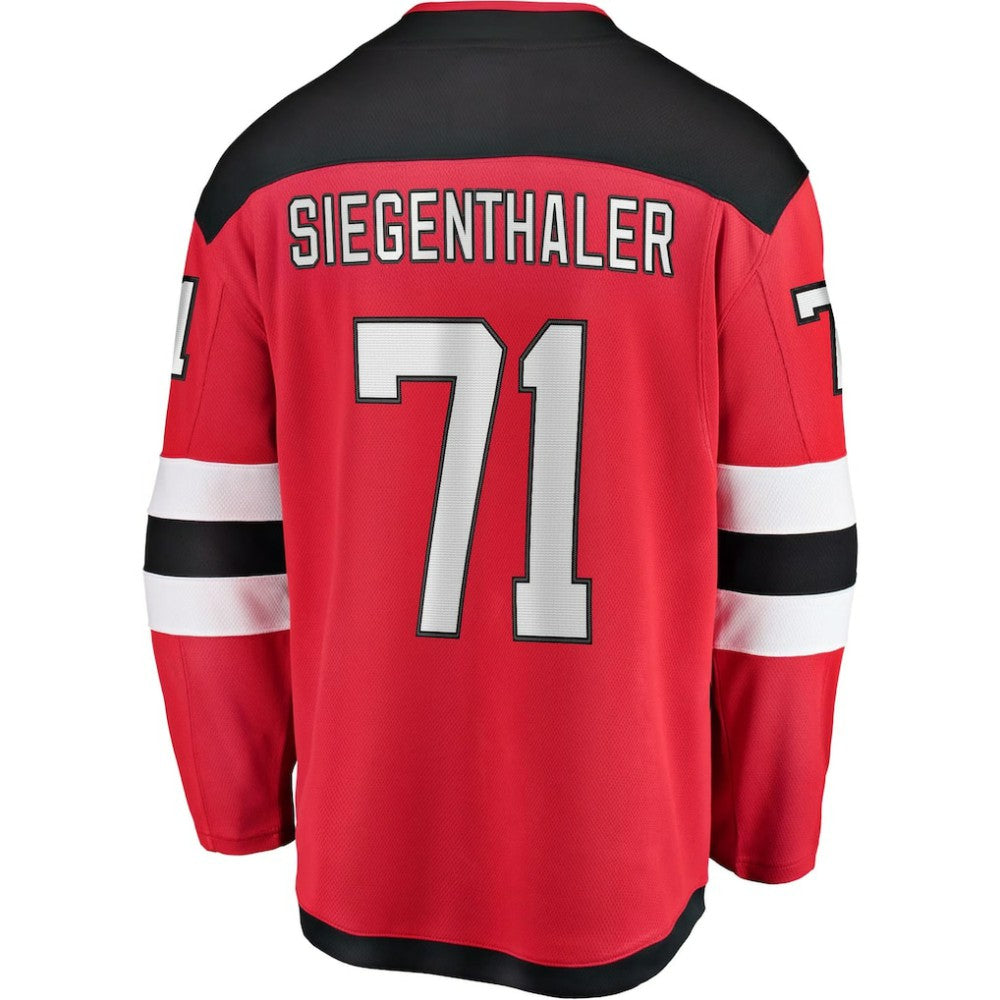 NHL Red Jonas Siegenthaler New Jersey Devils Fanatics Home Breakaway Player Jersey