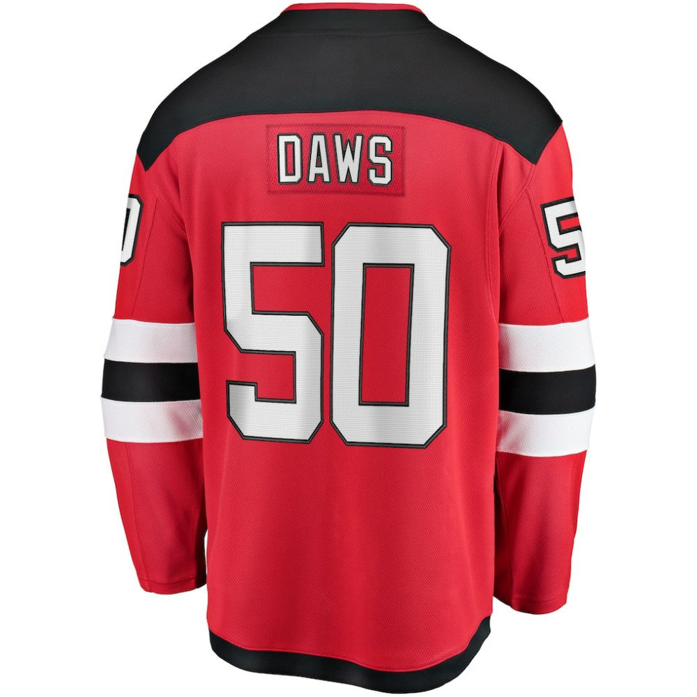 NHL Red Nico Daws New Jersey Devils Fanatics Home Breakaway Player Jersey