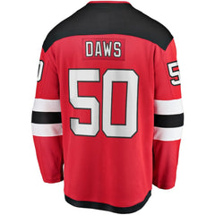 NHL Red Nico Daws New Jersey Devils Fanatics Home Breakaway Player Jersey
