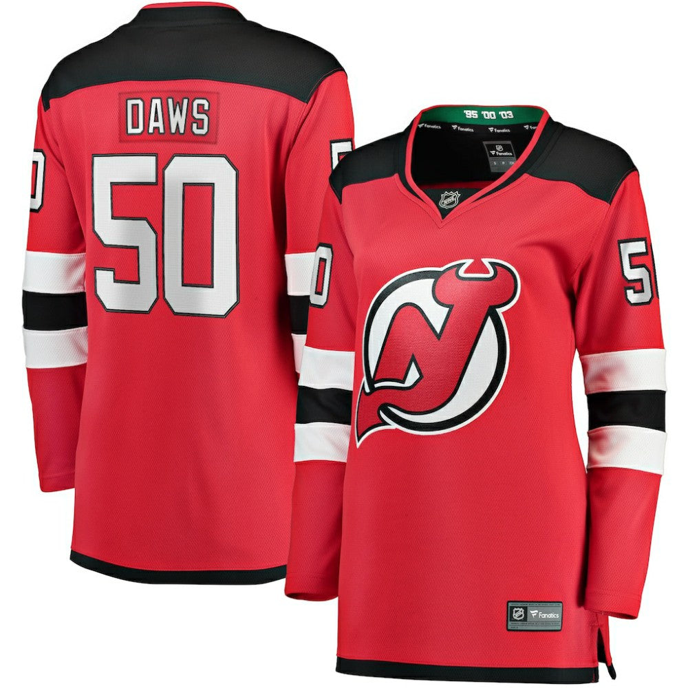 NHL Red Nico Daws New Jersey Devils Fanatics Women's Home Breakaway Player Jersey