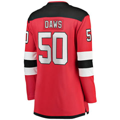 NHL Red Nico Daws New Jersey Devils Fanatics Women's Home Breakaway Player Jersey