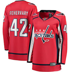 NHL Red Martin Fehervary Washington Capitals Fanatics Women's Home Breakaway Player Jersey