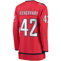 NHL Red Martin Fehervary Washington Capitals Fanatics Women's Home Breakaway Player Jersey
