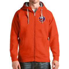 NHL Orange New York Islanders Antigua Logo Victory Full-Zip Hoodie