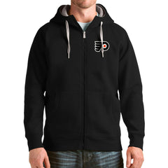 NHL Black Philadelphia Flyers Antigua Logo Victory Full-Zip Hoodie