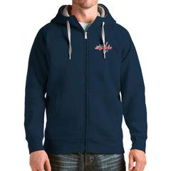NHL Navy Washington Capitals Antigua Logo Victory Full-Zip Hoodie