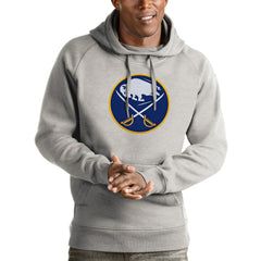 NHL Heathered Gray Buffalo Sabres Antigua Logo Victory Pullover Hoodie
