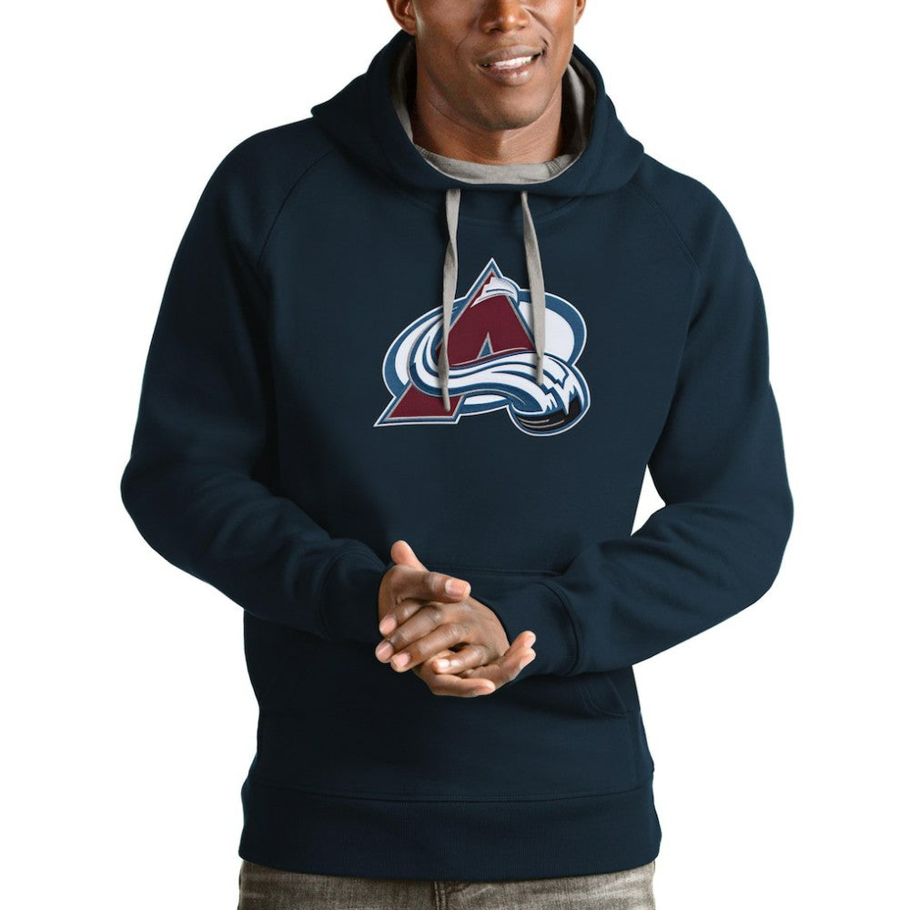 NHL Navy Colorado Avalanche Antigua Logo Victory Pullover Hoodie