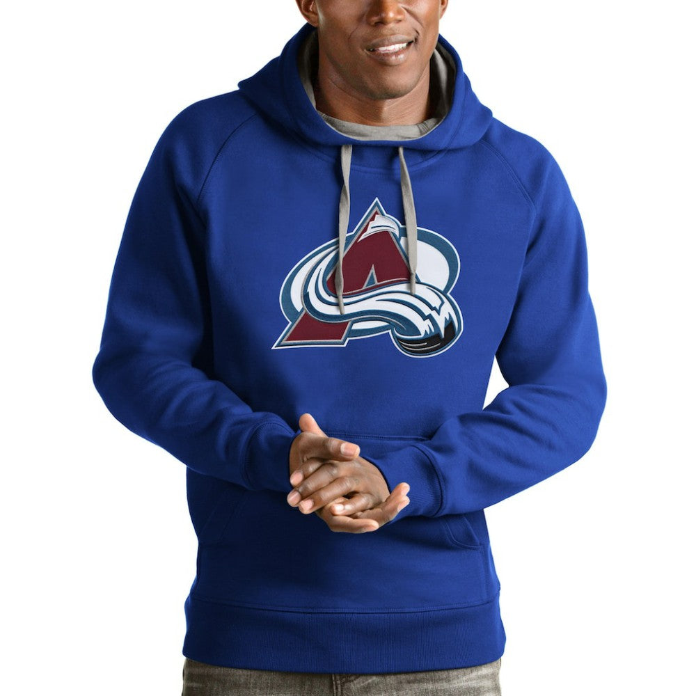 NHL Blue Colorado Avalanche Antigua Logo Victory Pullover Hoodie