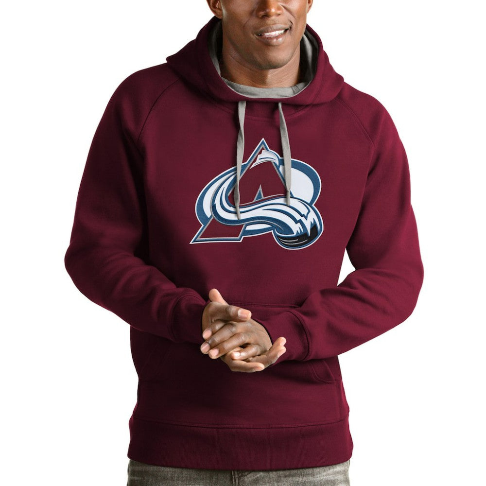 NHL Burgundy Colorado Avalanche Antigua Logo Victory Pullover Hoodie