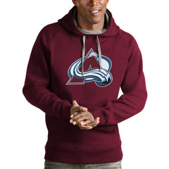 NHL Burgundy Colorado Avalanche Antigua Logo Victory Pullover Hoodie